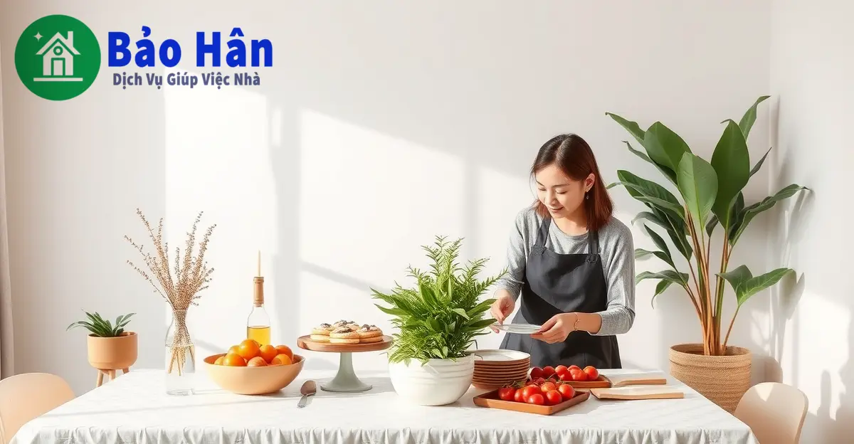 tổ chức tiệc tại nhà có giúp việc