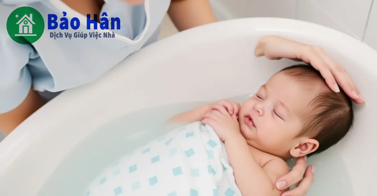 kinh nghiệm chọn vú em tắm bé