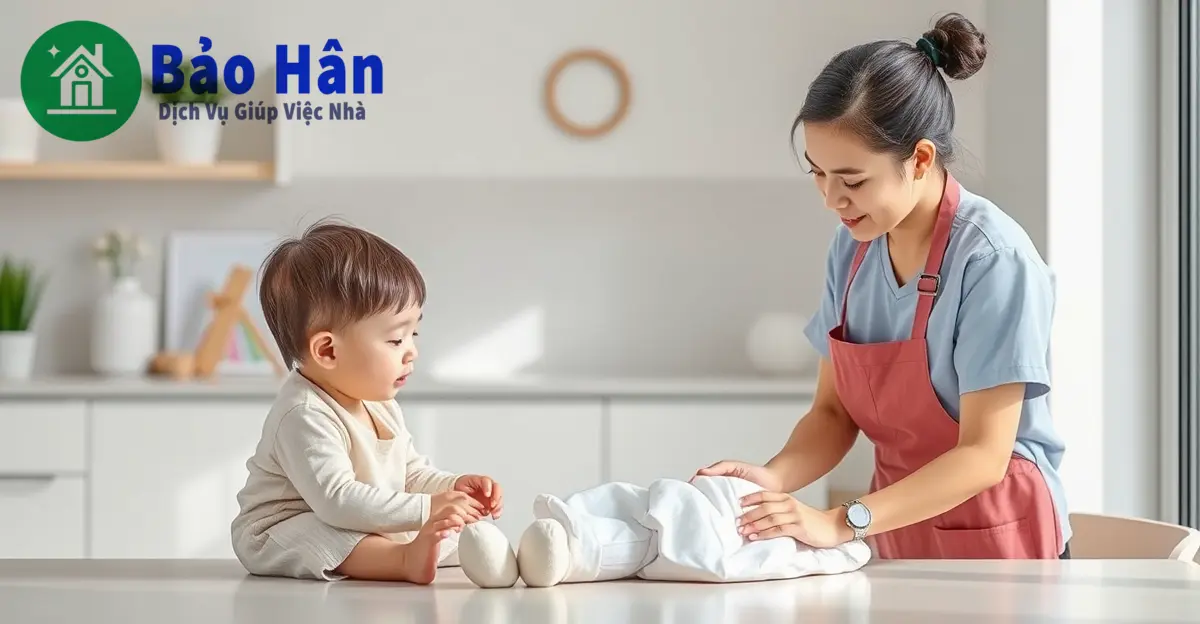 giúp việc nhà phát hiện bé ngã