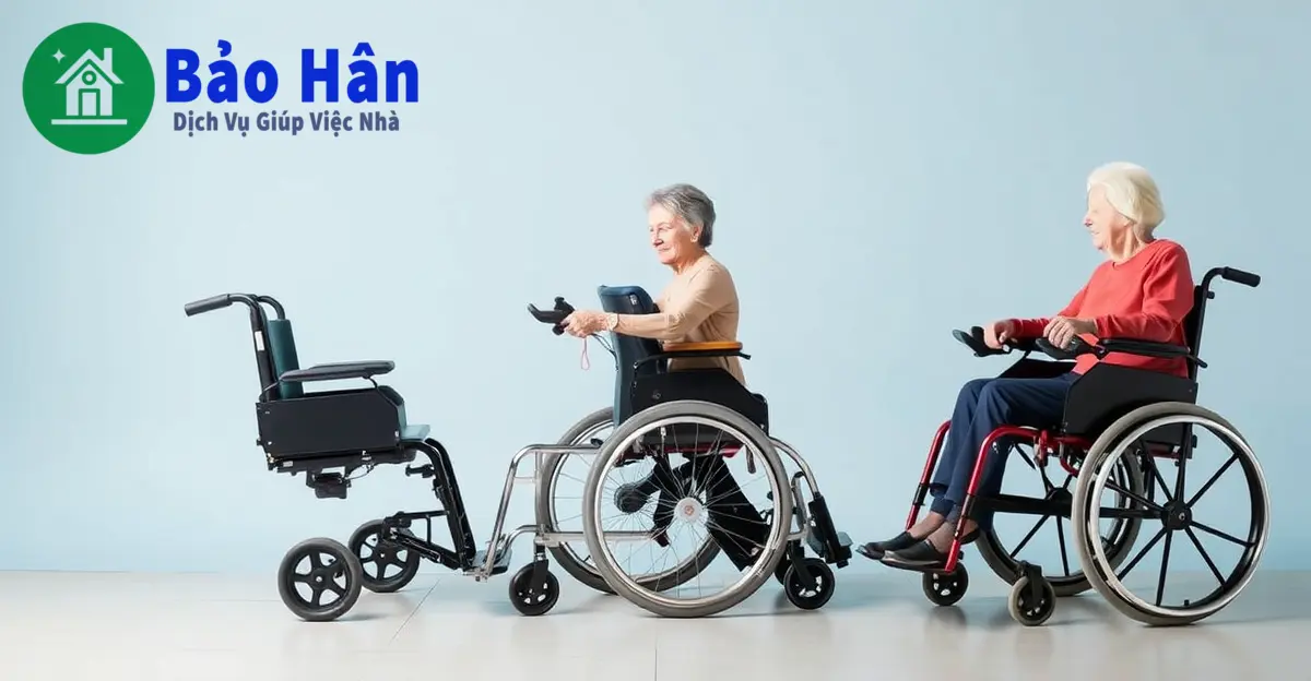 so sánh xe lăn điện và xe lăn tay cho người cao tuổi