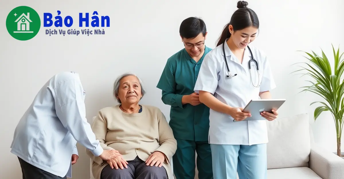 kinh nghiệm phối hợp gia đình và người chăm bệnh chuyên nghiệp